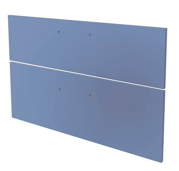 ONDEE - 2 Façades de tiroir MIXY - pour meuble de salle de bain - 80cm - Bleu - Laqué - large