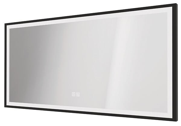 ONDEE - Miroir de salle de bain Éclairant SELENA - Cadre Aluminium Noir - 120 x 60 cm - large