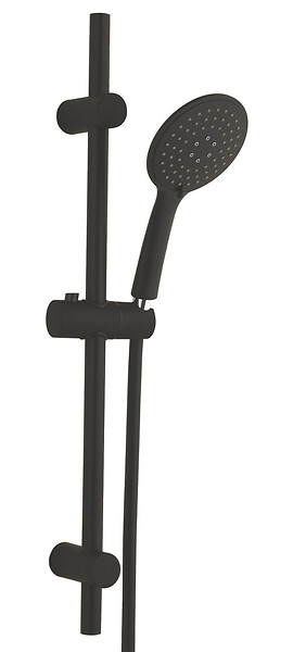 ONDEE - Kit barre de douche à douchette sans mitigeur SILKY - H65cm - Finition noir mat - large