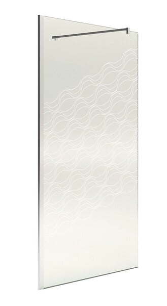 ONDEE - Paroi de douche ONDA - Verre trempé 8mm - Sérigraphie Givrée à motif - 120x200cm - large