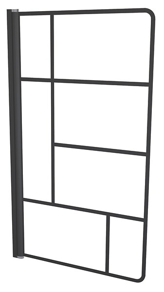 ONDEE - Pare baignoire FABRILIA - 80x140x0,5cm - Verre trempé -  Finitions noir mat - large