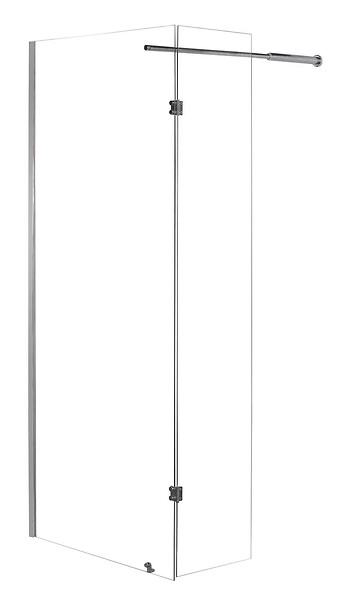 ONDEE - Paroi de douche CARIBA - Finition Chromé - Verre 6mm - 2 volets - 90x210cm - large