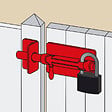 AFBAT - Verrou de box porte-cadenas en acier - Noir - Diam.14mm - vignette