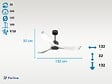PURLINE - Ventilateur de plafond Réversible  Thermostat Wifi Moteur à courant continu Toits en pente Télécommande Adaptateur 2/3 Lames Hypersilence Mémoire - vignette