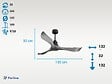 PURLINE - Ventilateur de plafond Réversible  Thermostat Wifi Moteur à courant continu Toits en pente Télécommande Mémoire - vignette