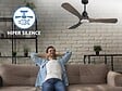 PURLINE - Ventilateur de plafond Réversible  Thermostat Dimmable Wifi Moteur à courant continu Toits en pente Télécommande Lumière à trois tons Hypersilence Mémoire - vignette