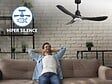 PURLINE - Ventilateur de plafond Réversible  Thermostat Dimmable Wifi Moteur à courant continu Toits en pente Télécommande Lumière à trois tons Hypersilence Mémoire - vignette