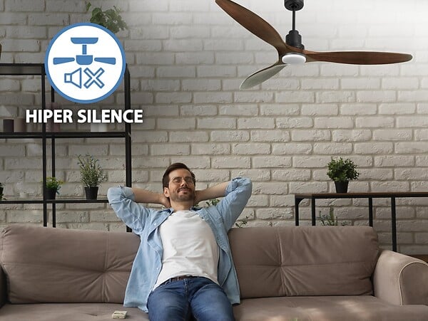 PURLINE - Ventilateur de plafond Réversible  Thermostat Dimmable Wifi Moteur à courant continu Toits en pente Télécommande Lumière à trois tons Hypersilence Mémoire - large