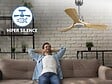 PURLINE - Ventilateur de plafond Réversible  Thermostat Dimmable Wifi Moteur à courant continu Toits en pente Télécommande Lumière à trois tons Hypersilence Mémoire - vignette