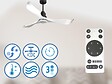 PURLINE - Ventilateur de plafond Réversible  Thermostat Dimmable Wifi Moteur à courant continu Toits en pente Télécommande Lumière à trois tons Adaptateur 2/3 Lames - vignette