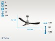 PURLINE - Ventilateur de plafond Réversible  Thermostat Wifi Moteur à courant continu Toits en pente Télécommande Hypersilence Mémoire - vignette