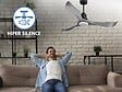 PURLINE - Ventilateur de plafond Réversible  Thermostat Dimmable Wifi Moteur à courant continu Toits en pente Télécommande Lumière à trois tons Mémoire - vignette