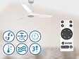 PURLINE - Ventilateur de plafond Réversible  Thermostat Dimmable Wifi Moteur à courant continu Toits en pente Télécommande Lumière à trois tons Adaptateur 2/3 Lames - vignette