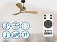 PURLINE - Ventilateur de plafond Réversible  Thermostat Dimmable Wifi Moteur à courant continu Toits en pente Télécommande Lumière à trois tons Hypersilence Mémoire - vignette