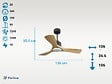 PURLINE - Ventilateur de plafond Réversible  Thermostat Dimmable Wifi Moteur à courant continu Toits en pente Télécommande Lumière à trois tons Hypersilence Mémoire - vignette