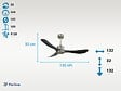PURLINE - Ventilateur de plafond Réversible  Thermostat Wifi Moteur à courant continu Toits en pente Télécommande Hypersilence Mémoire - vignette