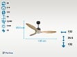 PURLINE - Ventilateur de plafond Réversible  Thermostat Dimmable Wifi Moteur à courant continu Toits en pente Télécommande Lumière à trois tons Hypersilence Mémoire - vignette