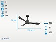 PURLINE - Ventilateur de plafond Réversible  Thermostat Wifi Moteur à courant continu Toits en pente Télécommande Adaptateur 2/3 Lames Hypersilence Mémoire - vignette