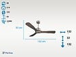 PURLINE - Ventilateur de plafond Réversible  Thermostat Wifi Moteur à courant continu Toits en pente Télécommande Hypersilence Mémoire - vignette
