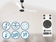 PURLINE - Ventilateur de plafond Réversible  Thermostat Wifi Moteur à courant continu Toits en pente Télécommande Adaptateur 2/3 Lames Hypersilence Mémoire - vignette