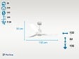 PURLINE - Ventilateur de plafond Réversible  Thermostat Wifi Moteur à courant continu Toits en pente Télécommande Hypersilence Mémoire - vignette