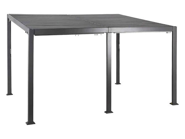 HESPERIDE - Pergola bioclimatique Avila 4 x 3 m graphite en aluminium + 6 moustiquaires - Hespéride - large