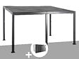 HESPERIDE - Pergola bioclimatique Avila 4 x 3 m graphite en aluminium + 6 rideaux - Hespéride - vignette