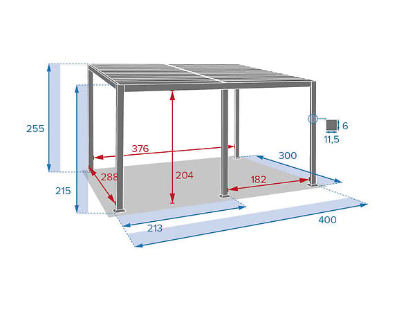 HESPERIDE - Pergola bioclimatique Avila Graphite 4 x 3 m - Hespéride - large