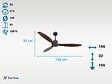PURLINE - Ventilateur de plafond Réversible  Thermostat Wifi Moteur à courant continu Toits en pente Télécommande Hypersilence Mémoire - vignette