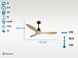 PURLINE - Ventilateur de plafond Réversible  Thermostat Dimmable Wifi Moteur à courant continu Toits en pente Télécommande Lumière à trois tons Hypersilence Mémoire - vignette