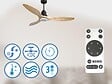 PURLINE - Ventilateur de plafond Réversible  Thermostat Dimmable Wifi Moteur à courant continu Toits en pente Télécommande Lumière à trois tons Hypersilence Mémoire - vignette