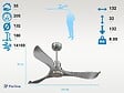 PURLINE - Ventilateur de plafond Réversible  Thermostat Wifi Moteur à courant continu Toits en pente Télécommande Mémoire - vignette
