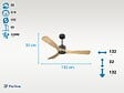 PURLINE - Ventilateur de plafond Réversible  Thermostat Wifi Moteur à courant continu Toits en pente Télécommande Hypersilence Mémoire - vignette