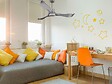 PURLINE - Ventilateur de plafond Réversible  Thermostat Dimmable Wifi Moteur à courant continu Toits en pente Télécommande Lumière à trois tons Mémoire - vignette