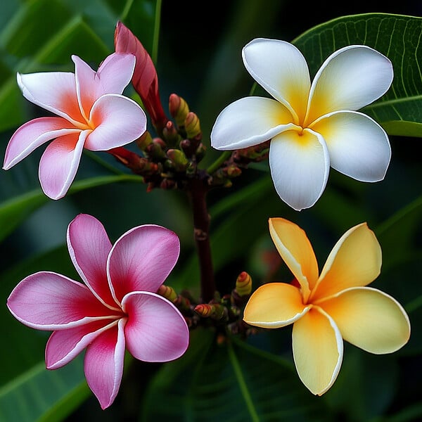 PLANT IN A BOX - Frangipanier - Plumeria rubra 'Hawaii' - Hauteur 45-55cm - ⌀17cm - large