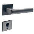 SECURY-T - Poignées de porte sur rosace canon de fusil / anthracite carré - Modèle Fabrizia Trou de cylindre i - vignette