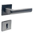 SECURY-T - Poignées de porte sur rosace canon de fusil / anthracite carré - Modèle Fabrizia Trou de clé L - vignette