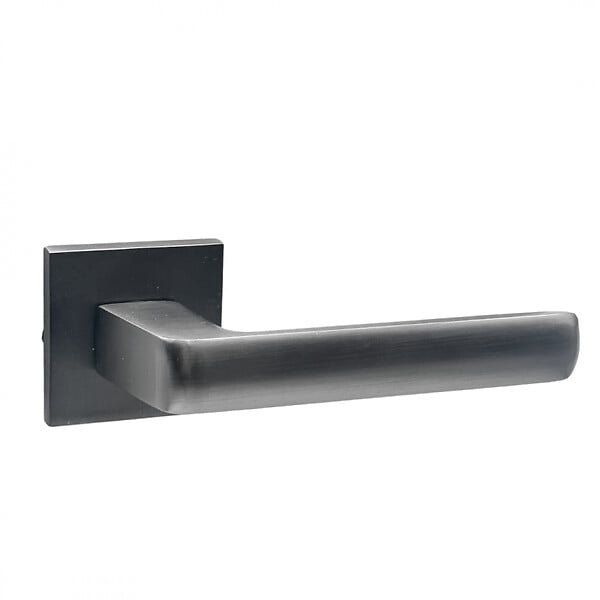 SECURY-T - Poignées de porte sur rosace canon de fusil / anthracite carré - Modèle Fabrizia - large