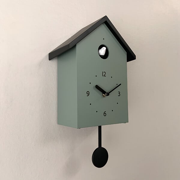 EMDE - Horloge coucou - Bois - Vert/Noir - 34.5cm - large