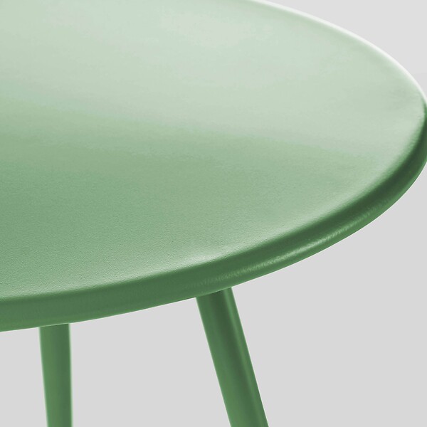 OVIALA - Table basse de jardin ronde en métal vert cactus 50 cm - Palavas - large