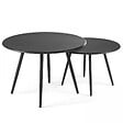 OVIALA - Table basse de jardin ronde en métal gris anthracite 50 cm - Palavas - vignette