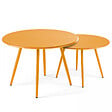 OVIALA - Table basse de jardin ronde en métal jaune 50 cm - Palavas - vignette