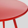 OVIALA - Table basse de jardin ronde en métal rouge 40 cm - Palavas - vignette