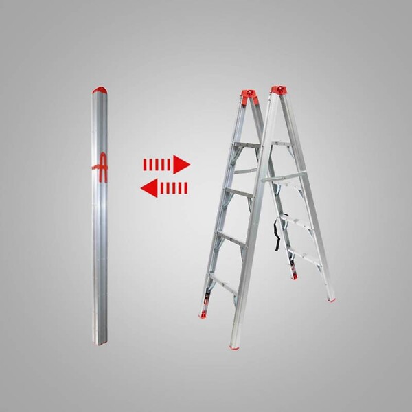 SECURY-T - Escabeau pliable télescopique tubulaire 1.51M 4 marches - large