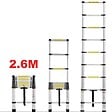 SECURY-T - Echelle télescopique aluminium 9 marches H 2,6M avec barre stabilisatrice - vignette