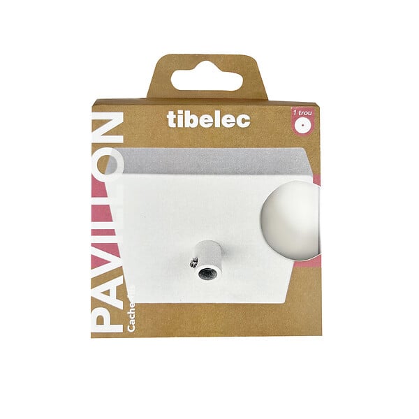 TIBELEC - Pavillon cache-fils carré métal Blanc 100 x 100 mm - large