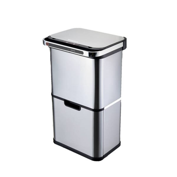 BEYOND BLUE - Poubelle cuisine automatique de tri à 4 compartiments - 60L - Inox SS304 - Piles ou batterie - large