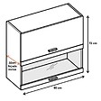 CUISINEANDCIE - Cuisineandcie - Meuble haut de cuisine Bellissi Blanc Brillant 2 portes relevables avec vitre opaque L 90 cm - vignette