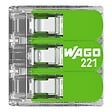 WAGO - Boite de 50 bornes d'installation 221 Green Range Wago - 3 conducteurs 4mm² - à leviers souple & rigide - vignette