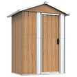 VIDAXL - vidaXL Abri de jardin Marron 126x97,5x177 cm Acier galvanisé - vignette